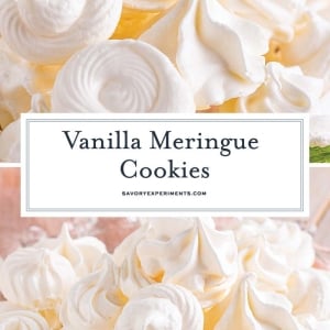 collage of vanilla meringue cookies for pinterest