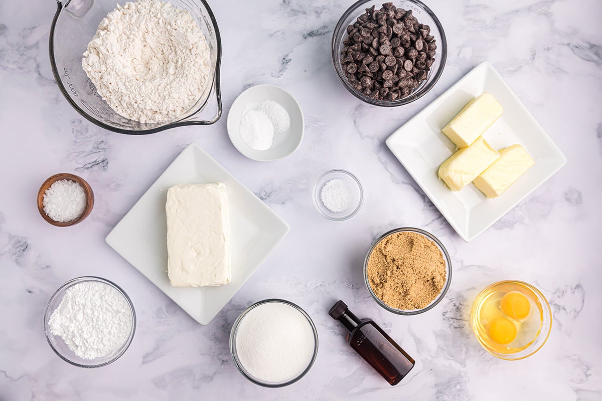 ingredients for cream cheese stuffed cookies