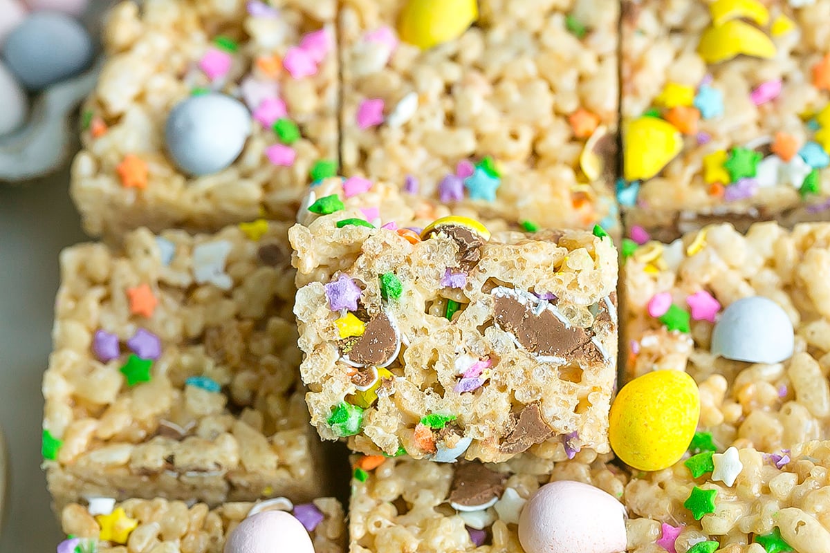 side view of rice krispie treat