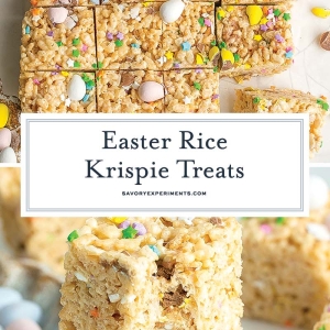 collage of easter rice krispie treats for pinterest