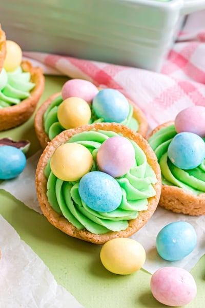 stack of easter sugar cookie cups