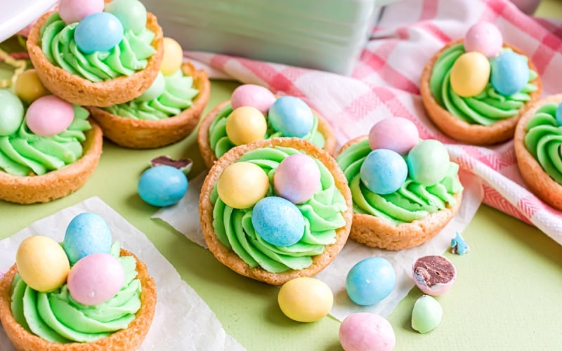 stack of easter sugar cookie cups