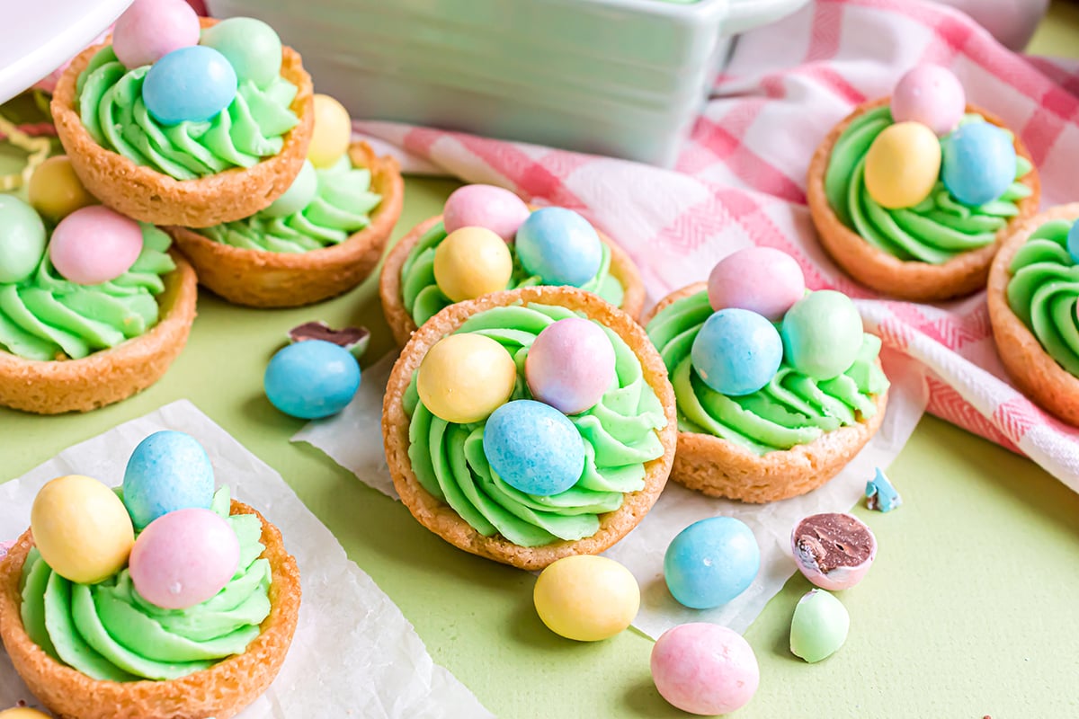 stack of easter sugar cookie cups