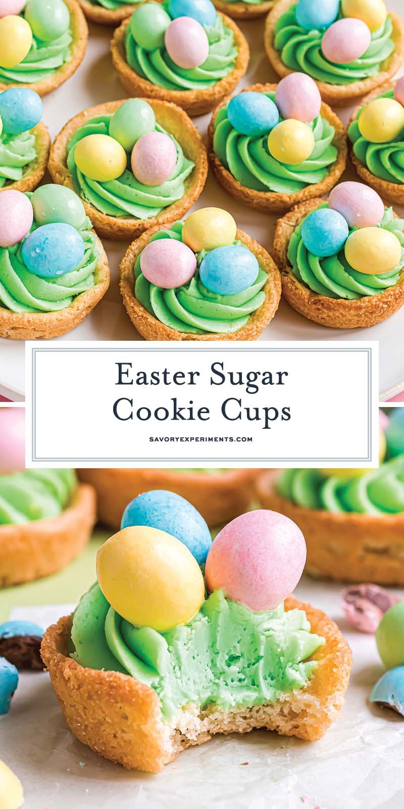 collage of easter sugar cookies cups for pinterest