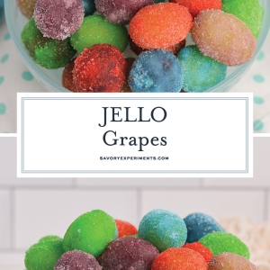 collage of jello grapes for pinterest