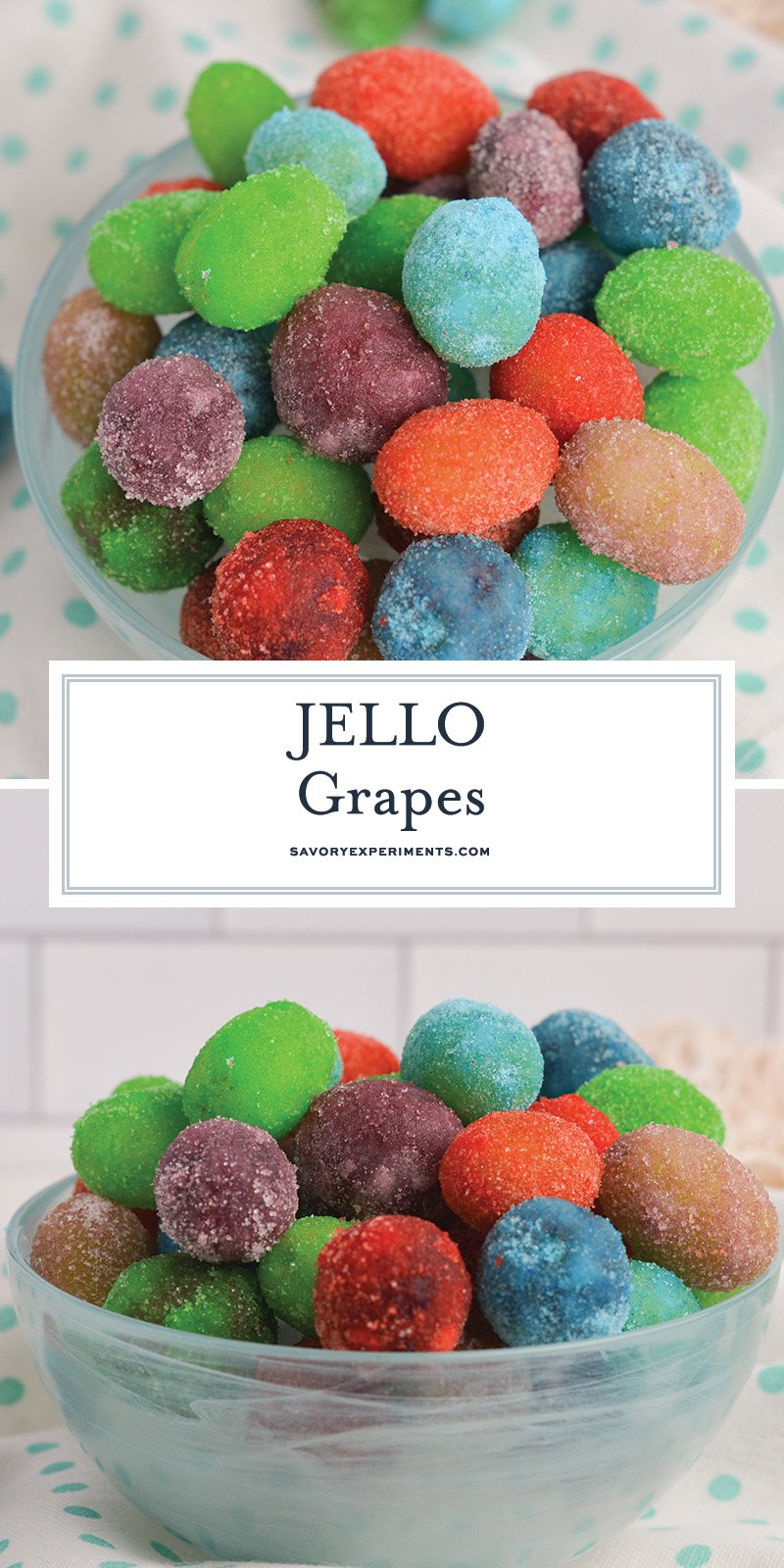 collage of jello grapes for pinterest