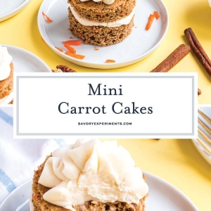 collage of mini carrot cakes for pinterest