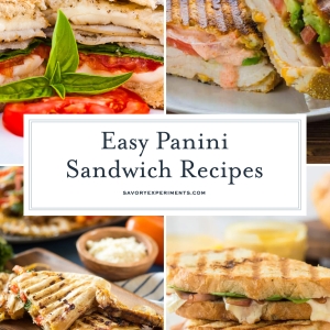 collage of panini recipes