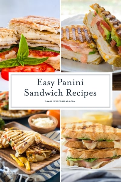 collage of panini recipes