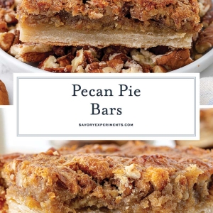 collage of pecan pie bars for pinterest