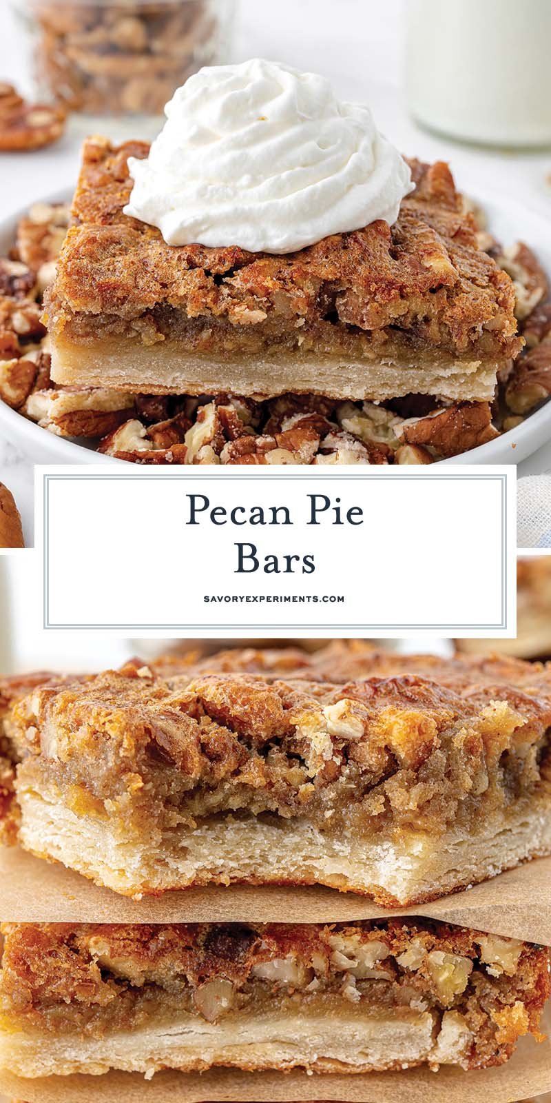 collage of pecan pie bars for pinterest