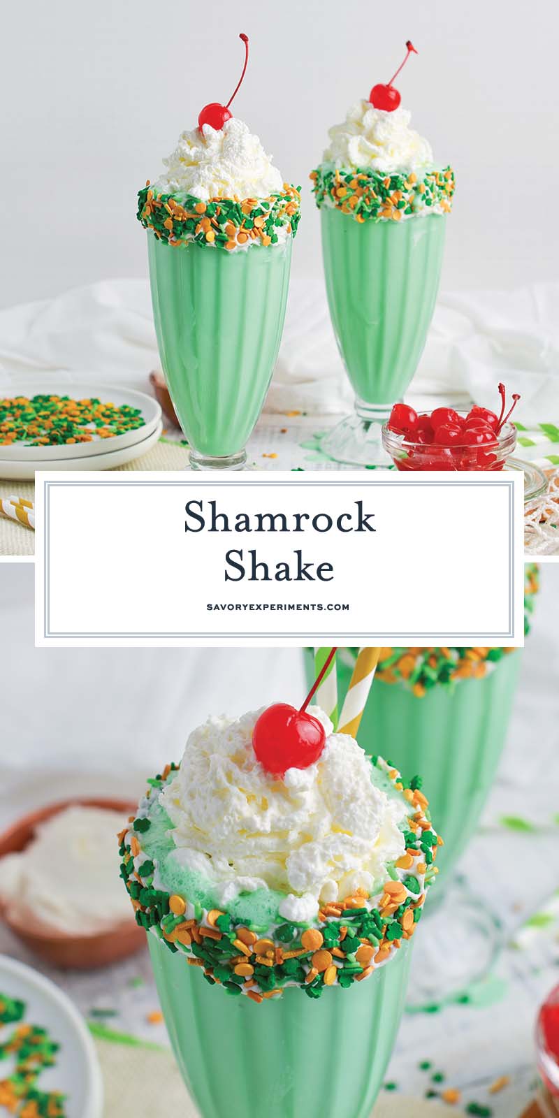 collage of shamrock shakes for pinteresr