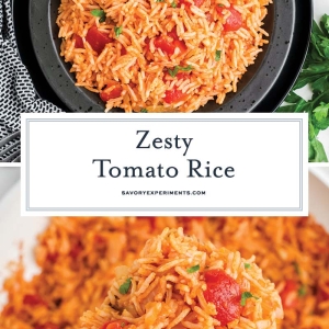 collage of tomato rice for pinterest