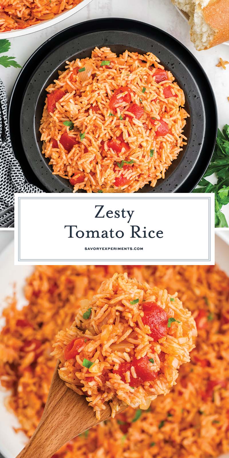 collage of tomato rice for pinterest