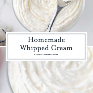 collage of homemade whipped cream for pinterest