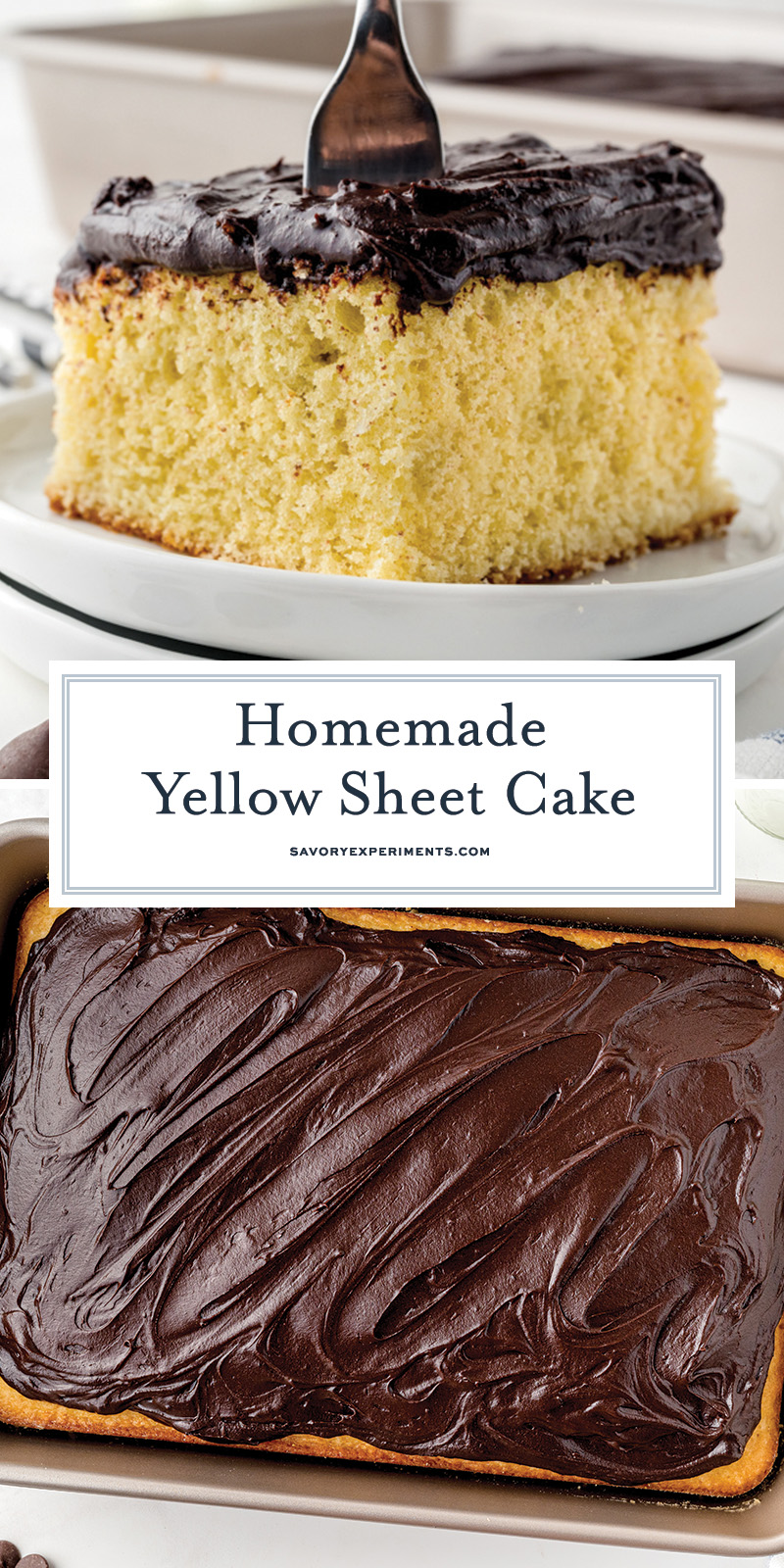 collage of yellow sheet cake images for pinterest