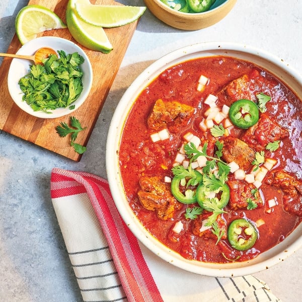 beef soup with toppings