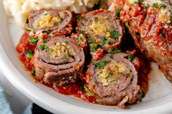 BEST Beef Braciole without Egg or Raisins (Italian Rolled Beef!)