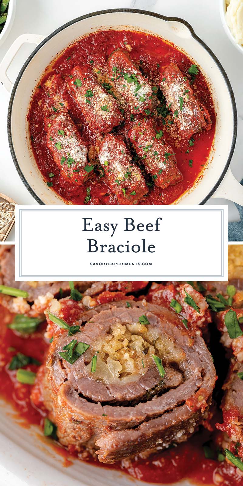 collage of beef braciole