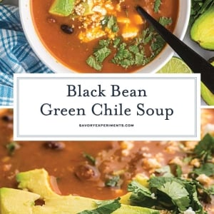 collage of black bean soup