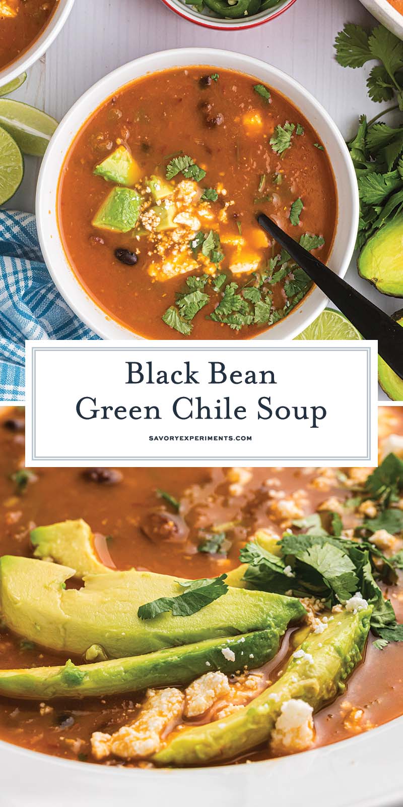 collage of black bean soup