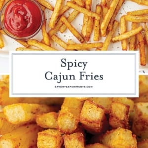 collage of cajun fries