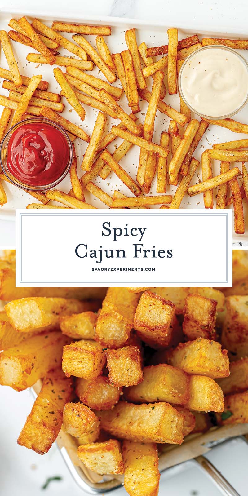 collage of cajun fries