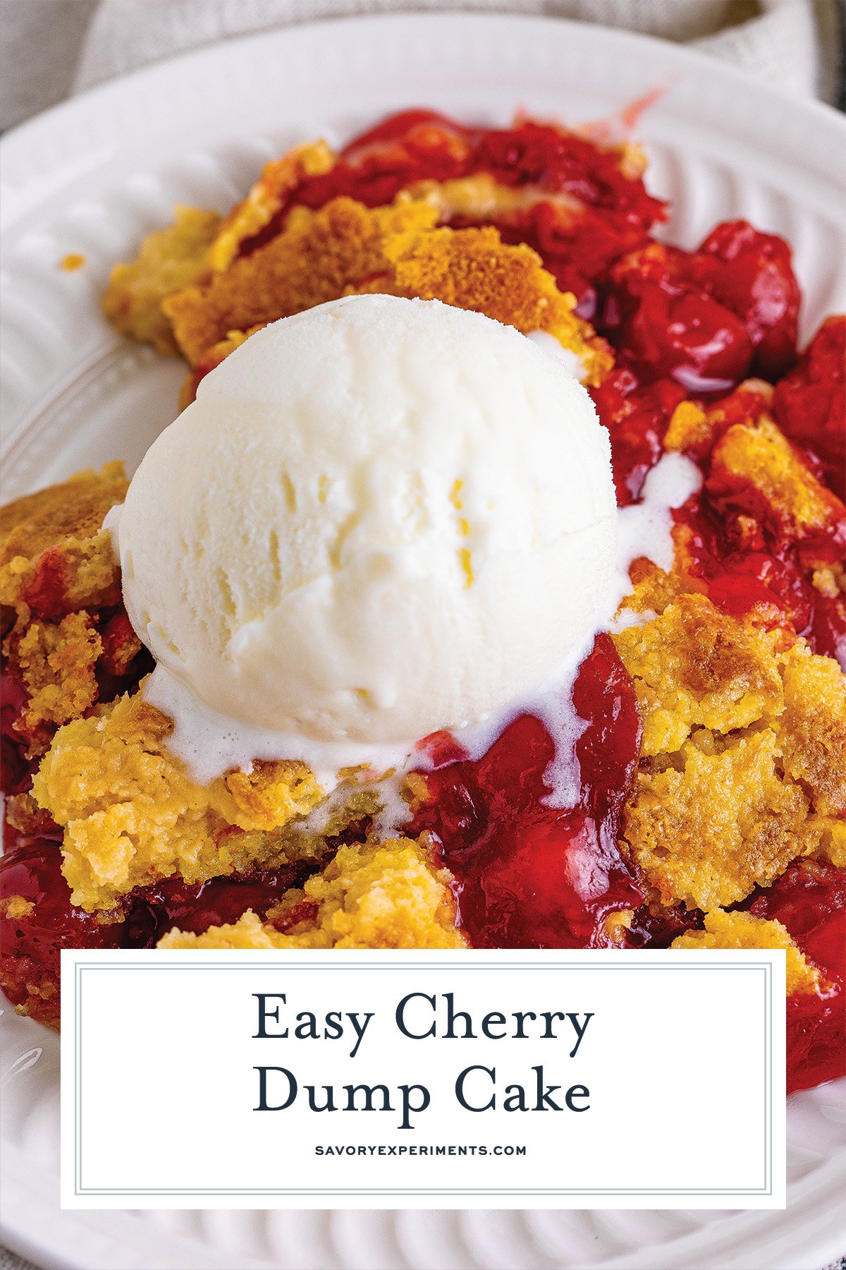 close up cherry dump cake recipe for pinterest