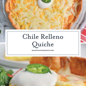 collage of chile relleno quiche