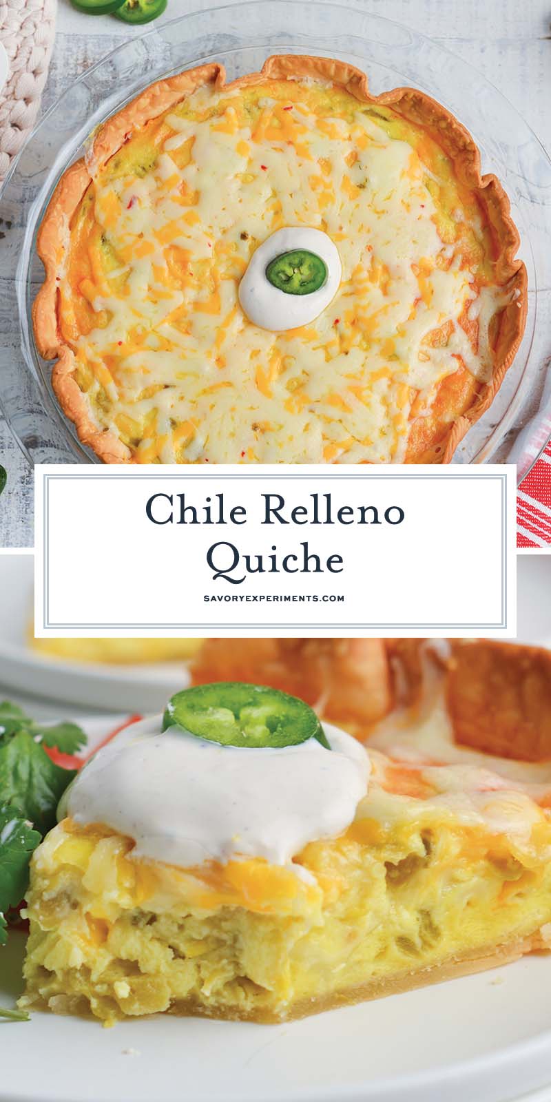 collage of chile relleno quiche