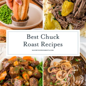 collage of chuck roast recipes