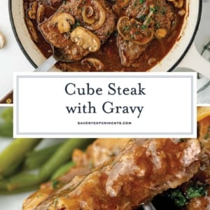 collage of cube steak for pinterest