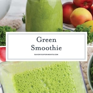 collage of green smoothie
