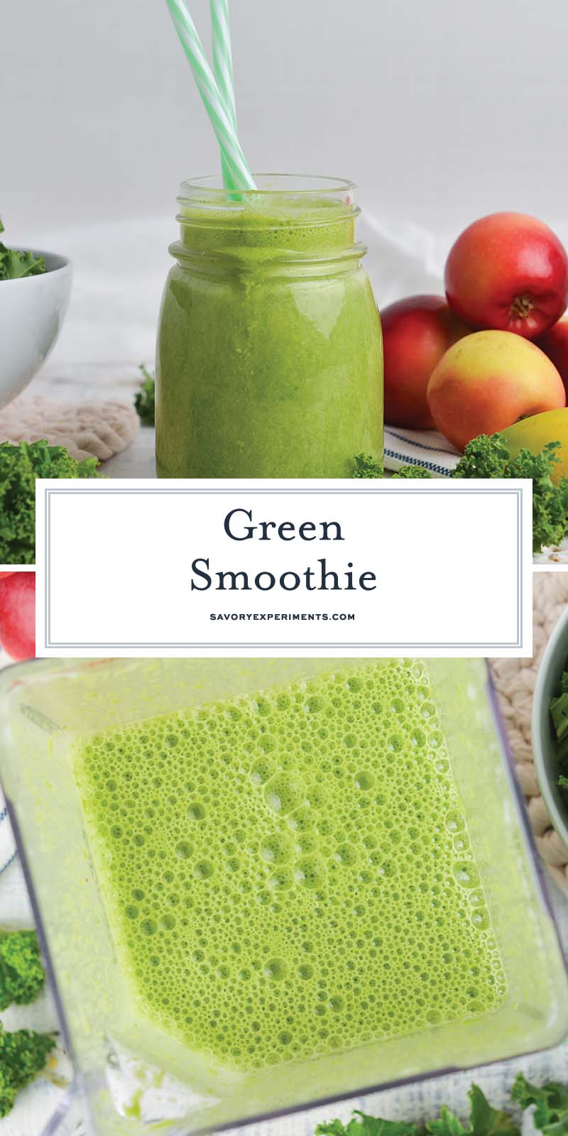 collage of green smoothie