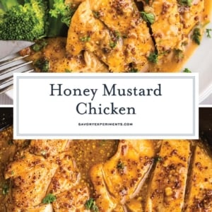 collage of honey mustard chicken