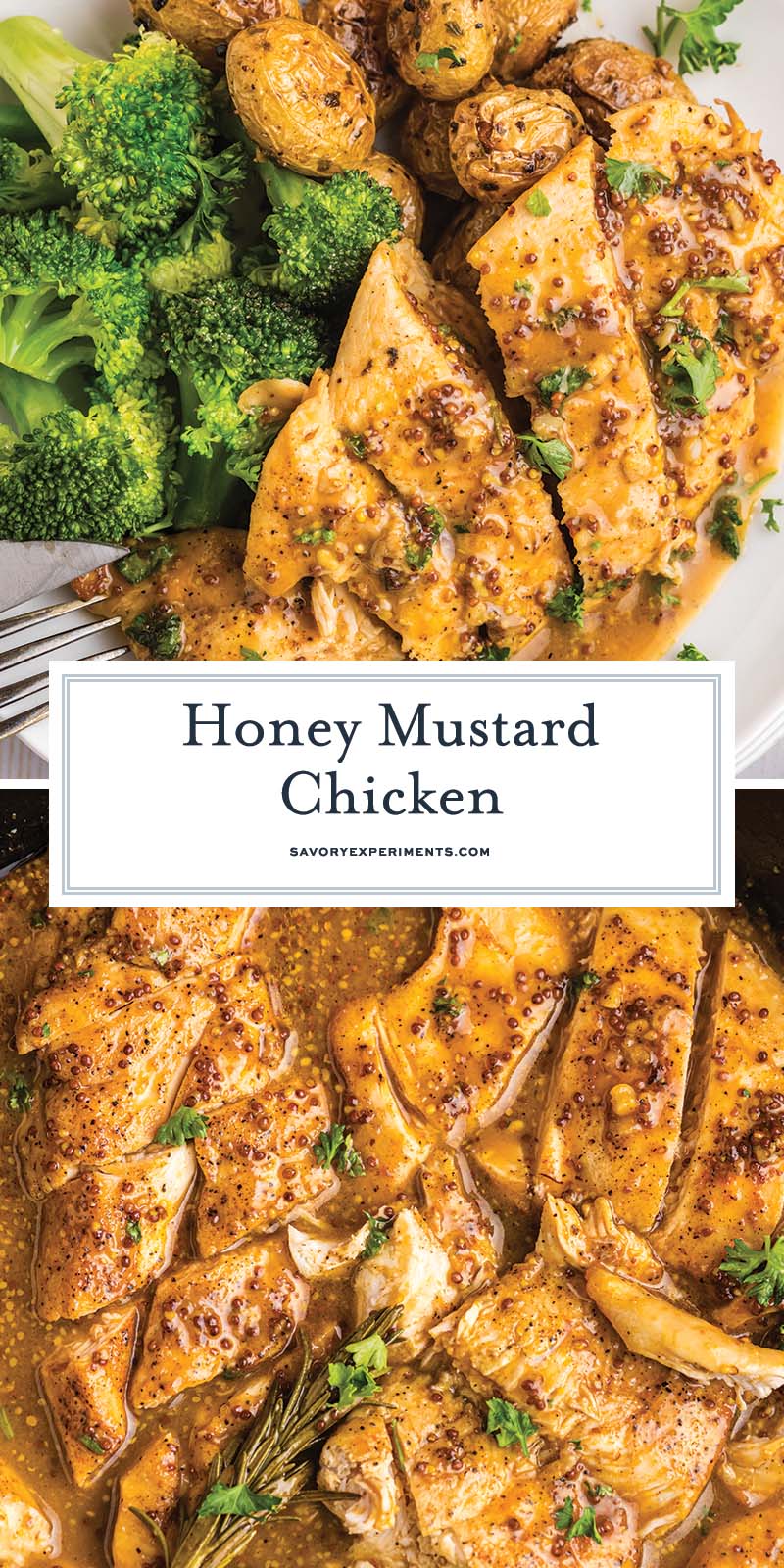 collage of honey mustard chicken