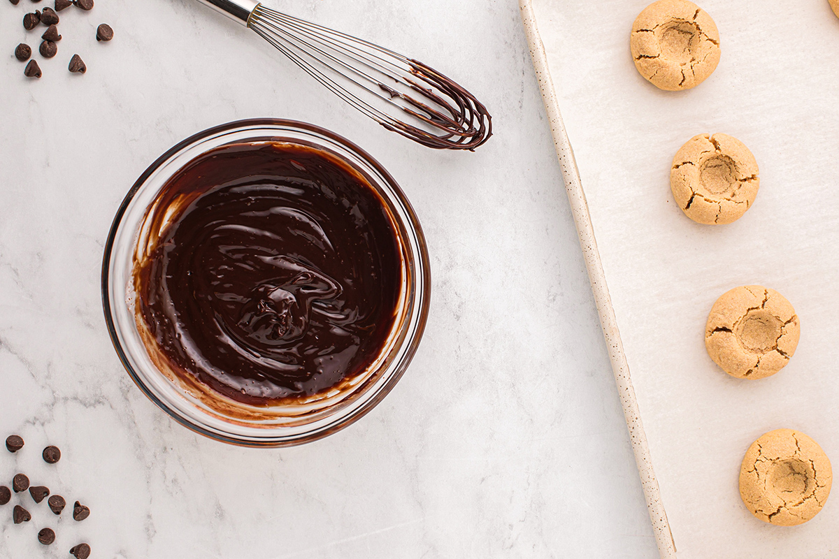 overhead shot of bowl of ganache