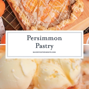 collage of persimmon pastry for pinterest
