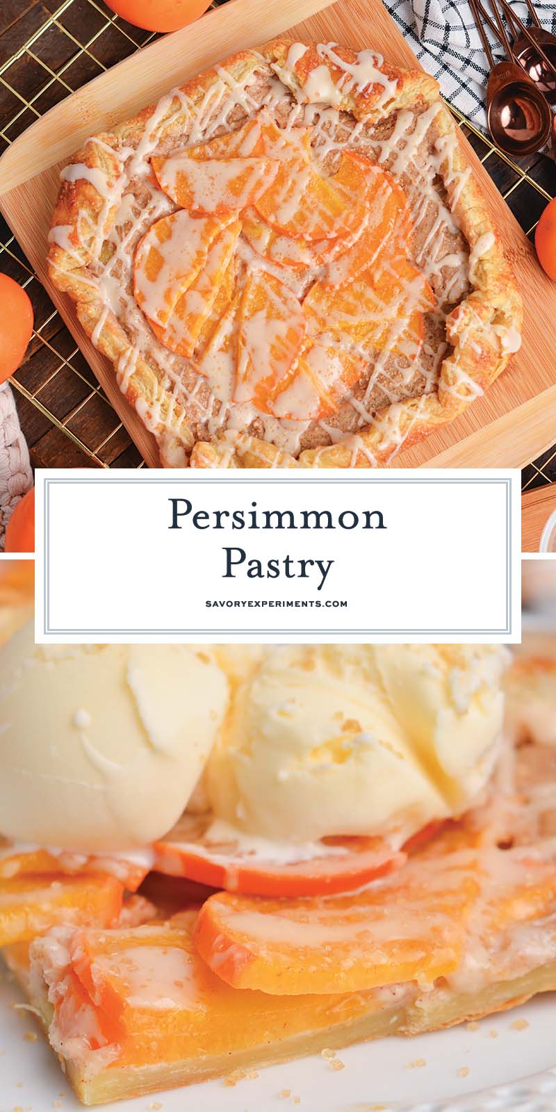 collage of persimmon pastry for pinterest