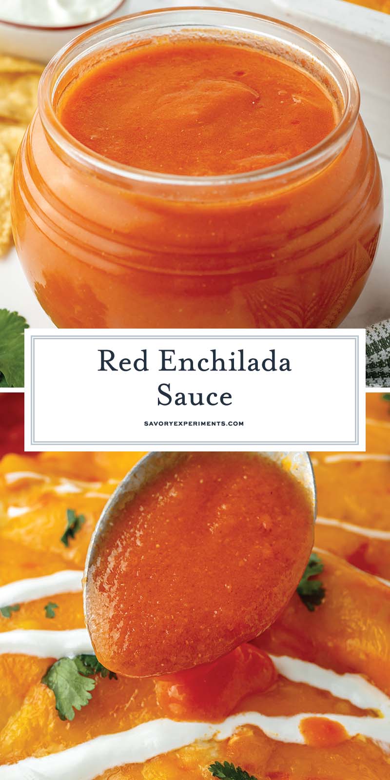 collage of red enchilada sauce