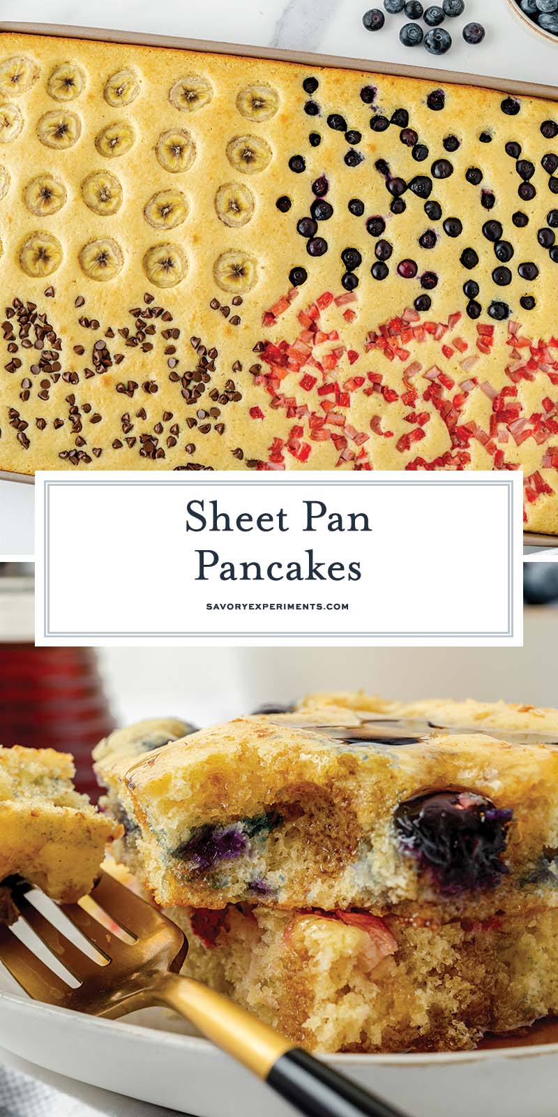 collage of sheet pan pancakes for pinterest