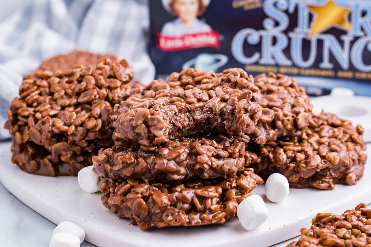 Platter of homemade star crunch cookies