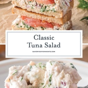 collage of tuna salad
