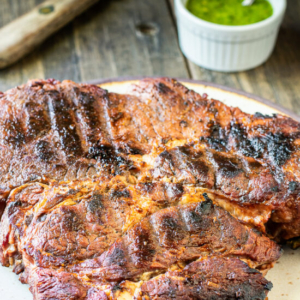 angled shot of grilled chuck roast