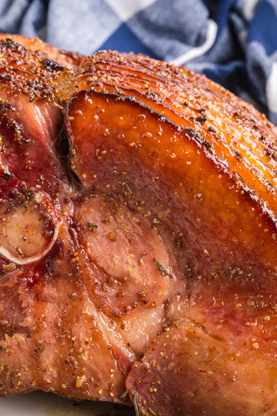 straight on shot of brown sugar mustard ham