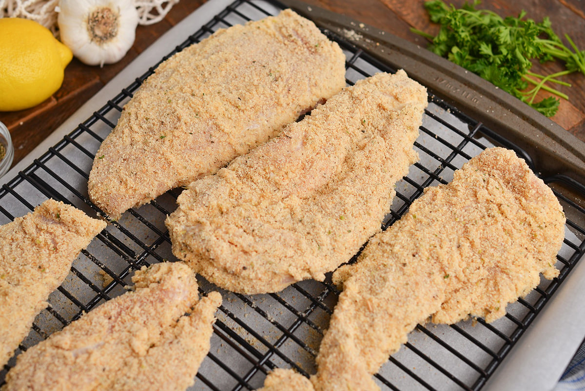 seasoned chicken on wire rack