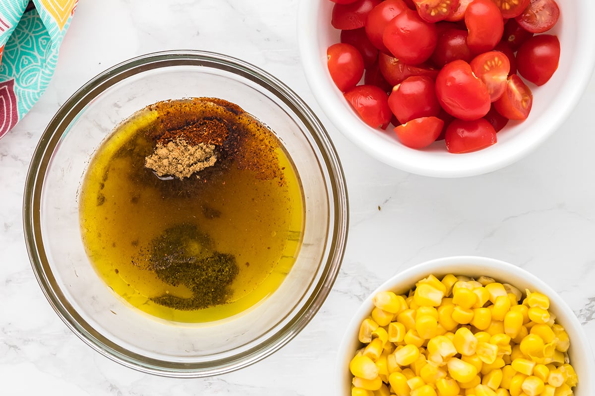 homemade dressing ingredients in bowl