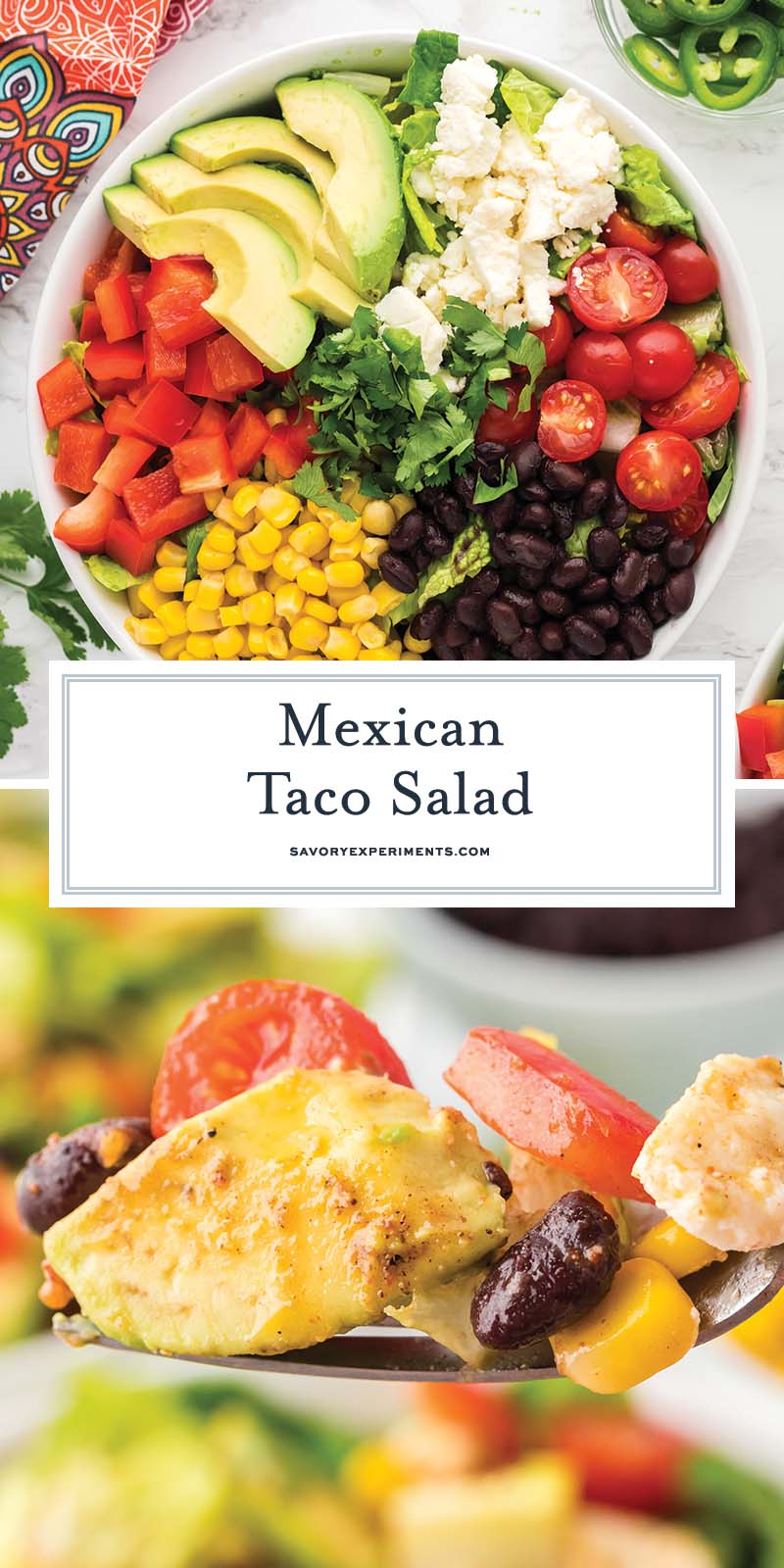 collage of mexican salad