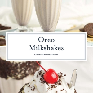 collage of oreo cookie milkshakes