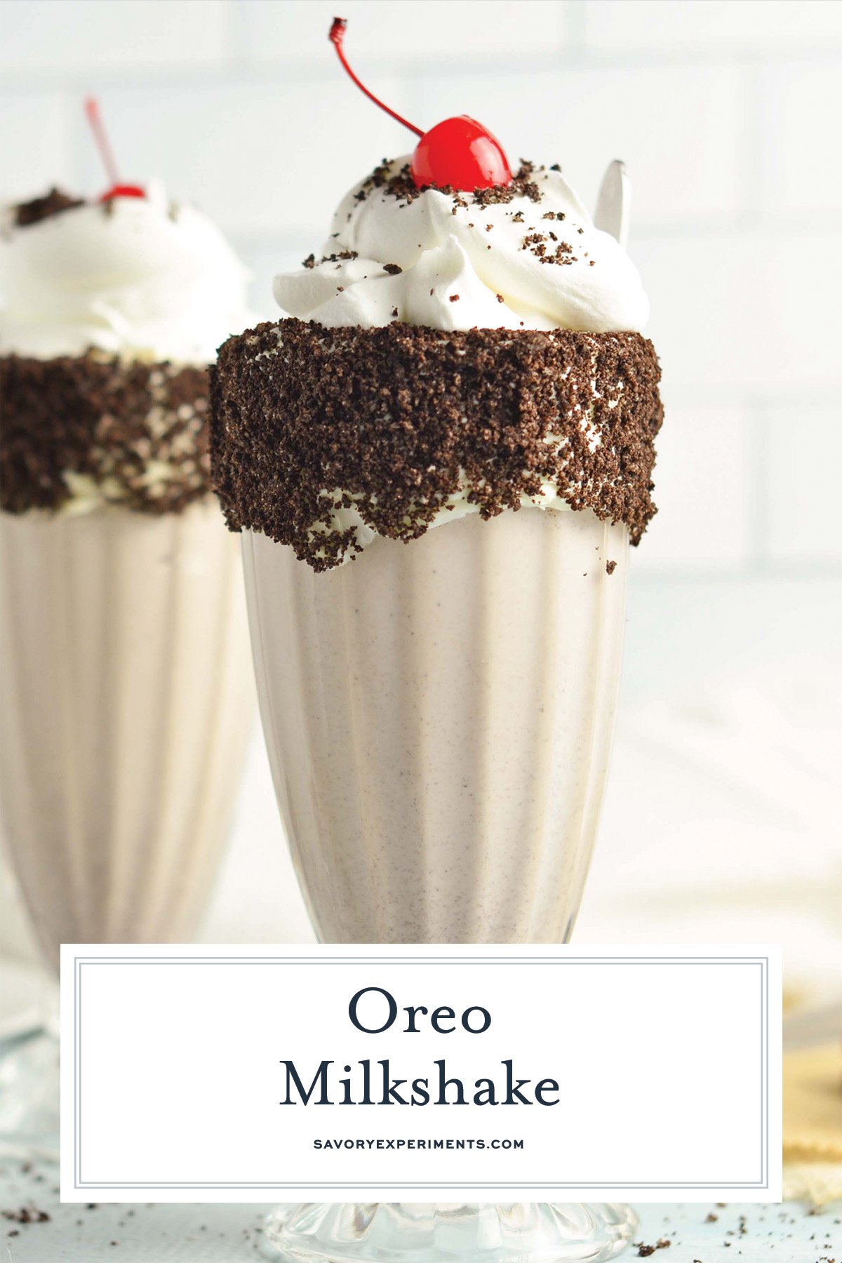 oreo milkshake with text overlay